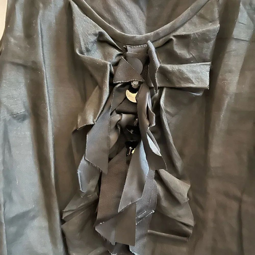 J. Crew Alice Gray Silk Blend Ruffle Tank Top sz 6 EUC